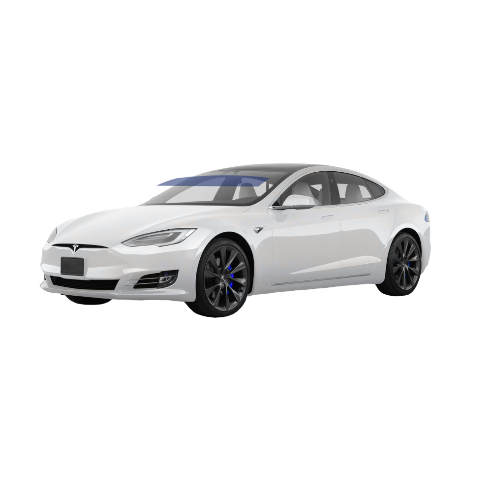 Windshield Brow window tint coverage on a vehicle