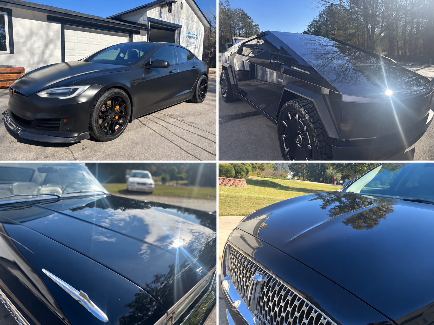 Collage of recently tinted vehicles at WashNWerk in Rolesville, NC