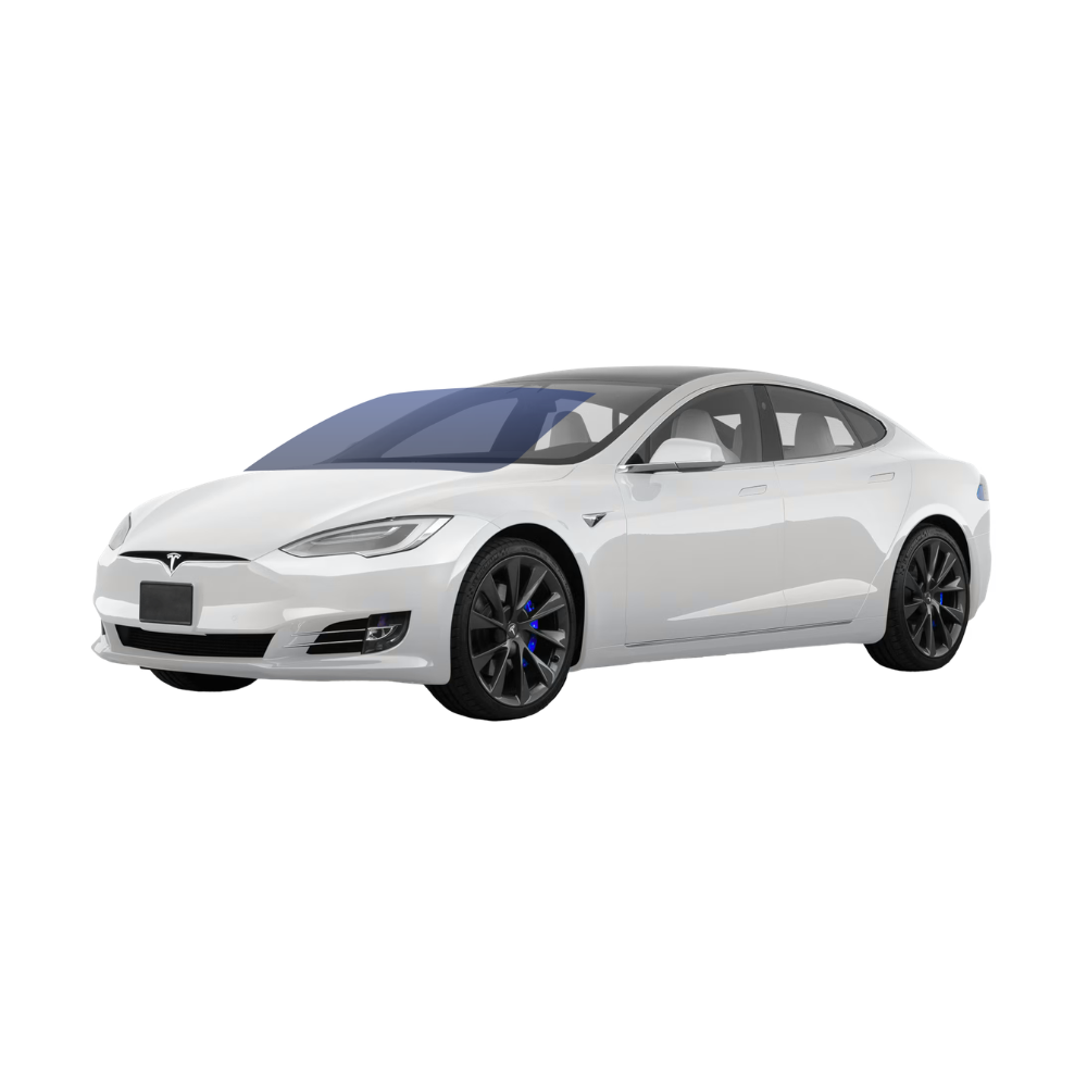 Full Windshield window tint coverage on a vehicle